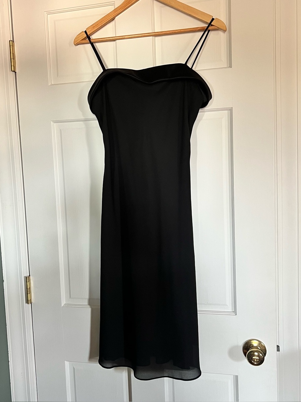 Classic Black Slip Dress with Spaghetti Straps
